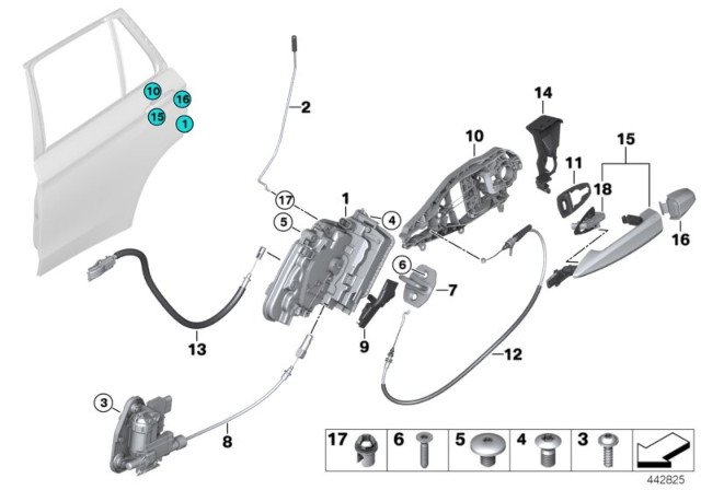 2017 BMW X5 Locking System, Door Diagram 2