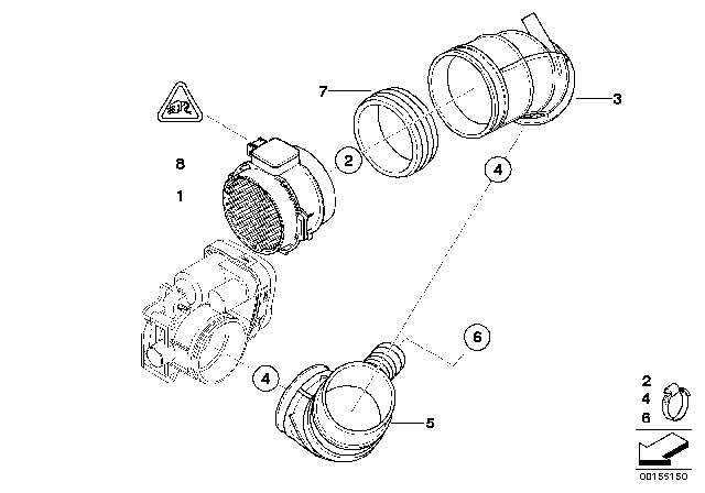 2004 BMW Z4 Gasket Ring Diagram for 13717514878