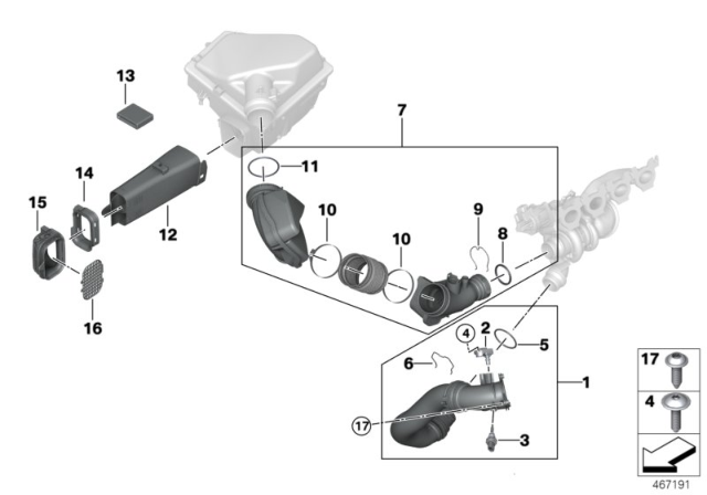 2018 BMW 330e Air Ducts Diagram