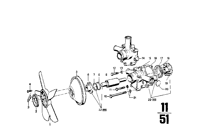 1967 BMW 1602 Water Pump Diagram 2