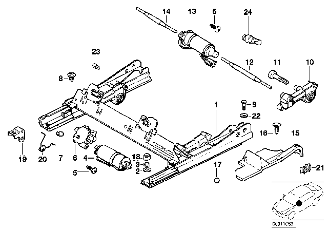 1999 BMW 318ti Front Seat Rail Diagram 5