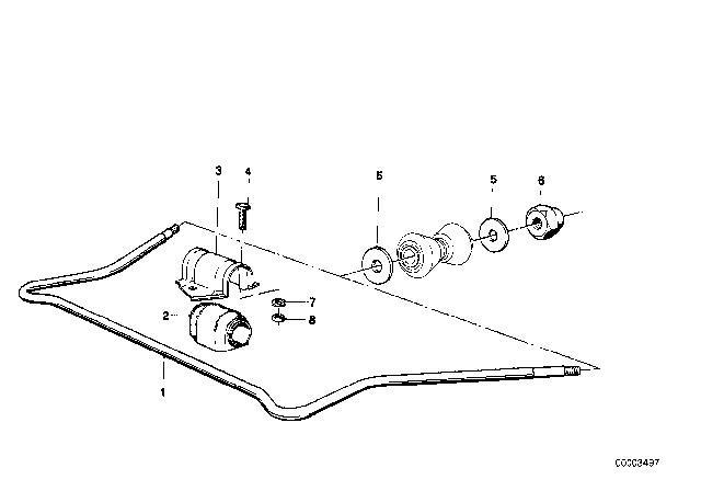 1982 BMW 320i Rubber Mounting Diagram for 31351115866