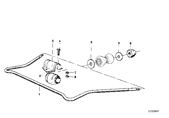 1977 BMW 320i Stabilizer, Front Diagram 1