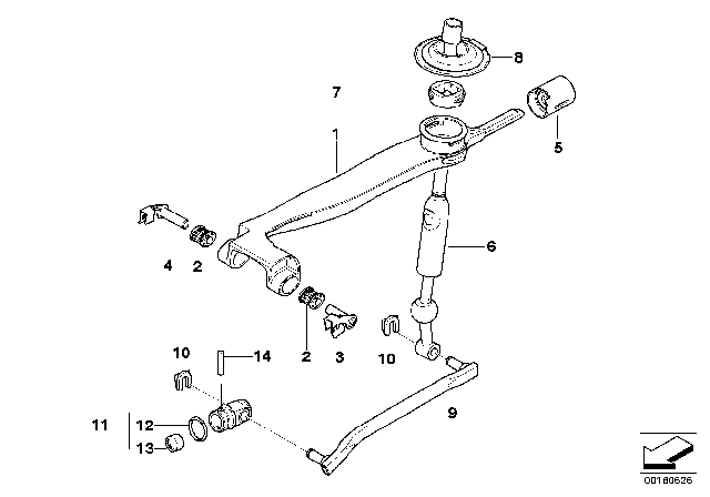 2008 BMW 535i Gearshift, Mechanical Transmission Diagram