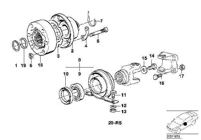 1984 BMW 633CSi Knurled Bolt Diagram for 26111206718