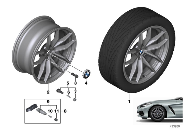 2020 BMW Z4 BMW LA Wheel, V-Spoke Diagram 1