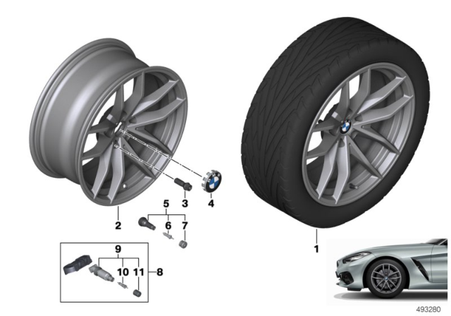 2019 BMW Z4 Light Alloy Rim Ferricgrey Diagram for 36116883640