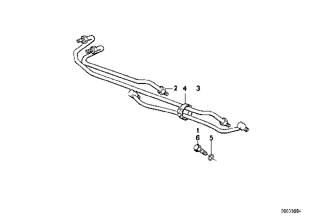 1987 BMW 325e Hydro Steering - Pipe Steering Box Diagram 2