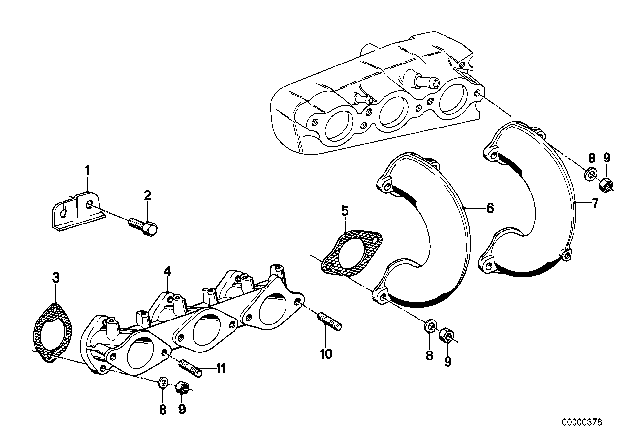 1977 BMW 630CSi Intake Manifold System Diagram 1