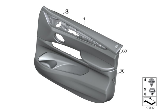 2017 BMW X5 M Door Trim Panel Diagram