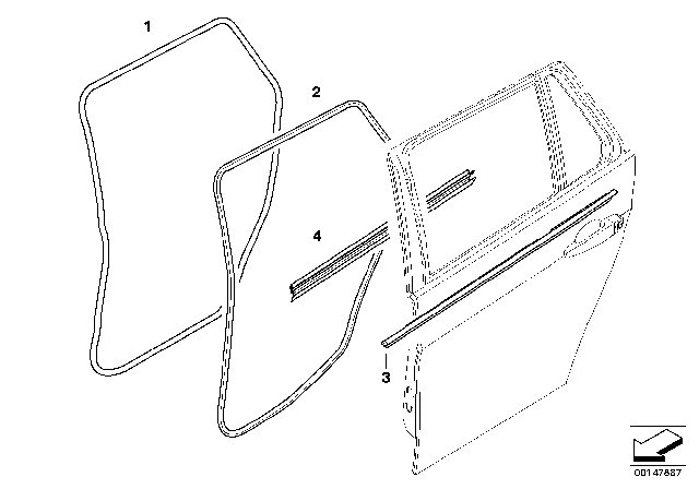 2009 BMW 328i Door Weatherstrip Diagram 2