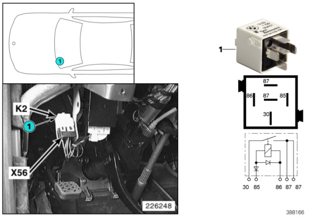 1996 BMW 750iL Relay, Fanfare Diagram