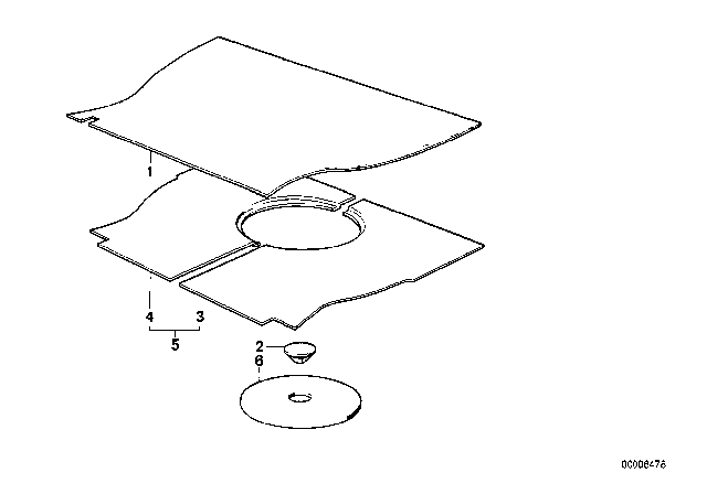 1990 BMW 325ix Trunk Trim Panel Diagram 2