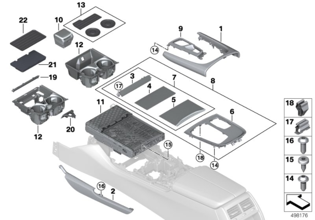 2017 BMW Alpina B7 Mounted Parts For Centre Console Diagram