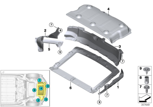 2019 BMW i8 Heat Insulation, Side, Rear Right Diagram for 51487333124