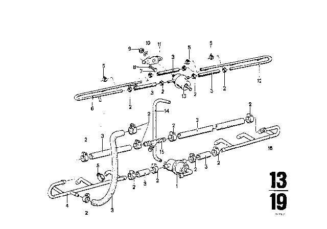 1976 BMW 3.0Si Fuel Lines And Pressure Regulator Diagram