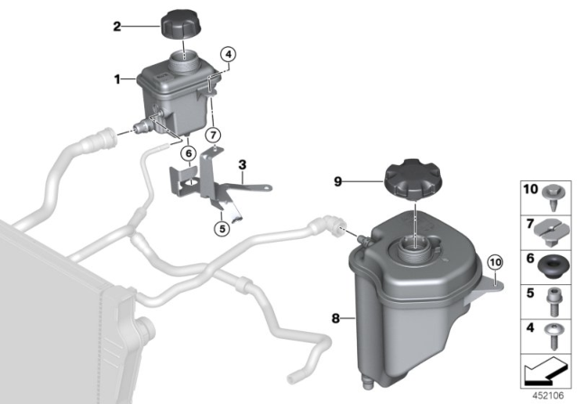2019 BMW X6 M Cooling Water Expansion Tank Diagram for 17137841266