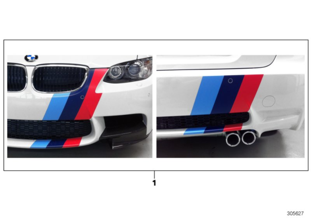 2011 BMW 1 Series M Foil 'Giugiaro' Front Rear Diagram for 51142337864