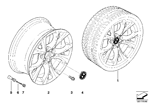 2007 BMW X3 BMW LA Wheel, V-Spoke Diagram