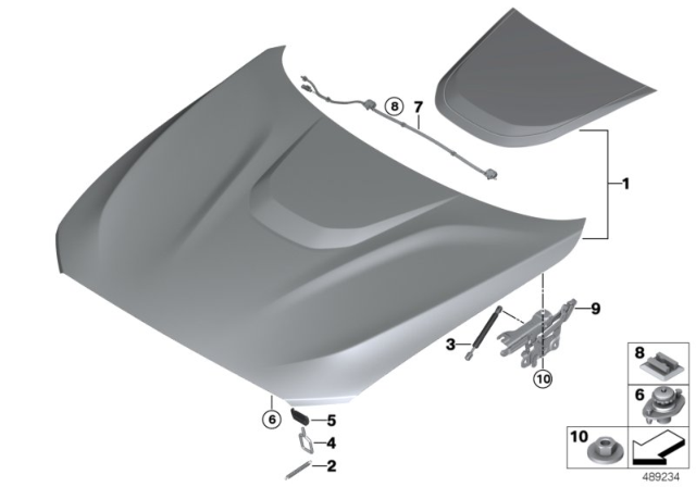 2018 BMW M240i M Performance Bonnet Carbon Diagram