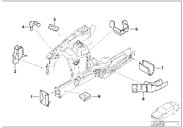 2001 BMW X5 Front Body Bracket Diagram 2