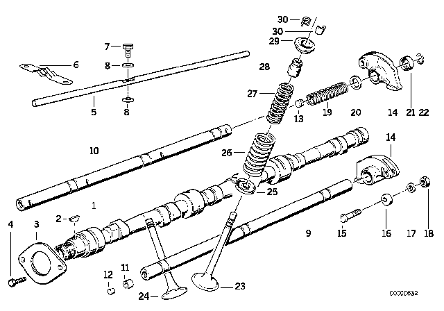 1989 BMW 535i Rocker Arm Diagram for 11331271833