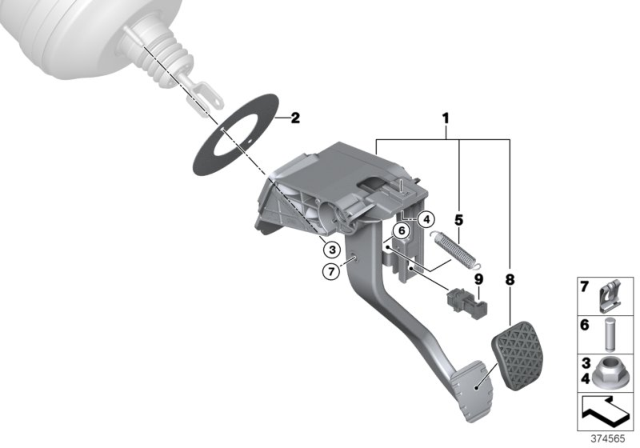 2019 BMW M4 Pedal Assembly, Dual-Clutch Diagram for 35006881148