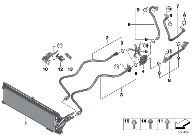 2020 BMW X3 BRACKET TRANSMISSION OIL COO Diagram for 17228663979