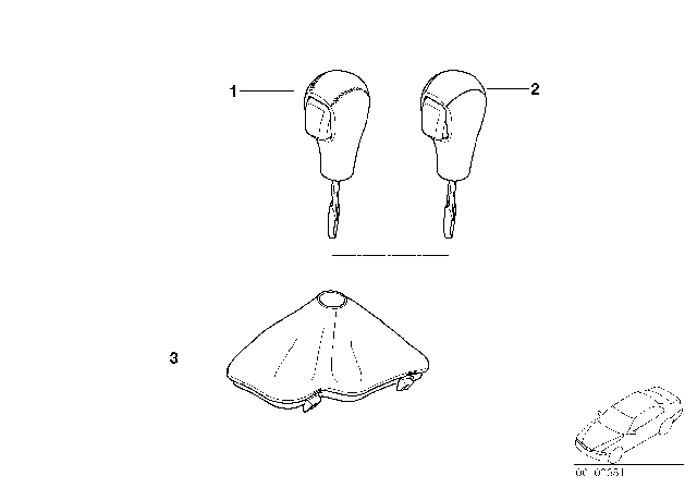 2004 BMW Z4 Selector Lever Handles / Covers Diagram