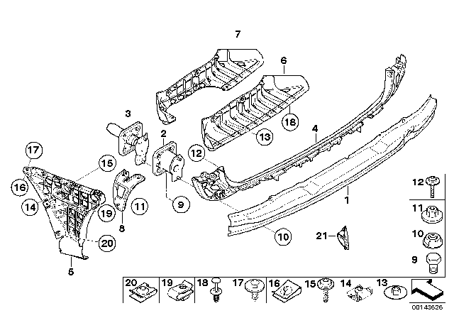 2006 BMW 530xi Cover Cap For Bumper Bracket, Right Diagram for 51127121468