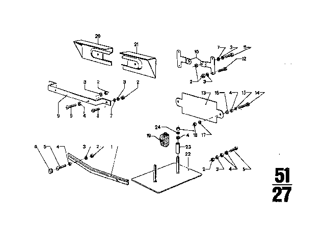 1971 BMW 3.0CS Registration Plate Mounting Diagram