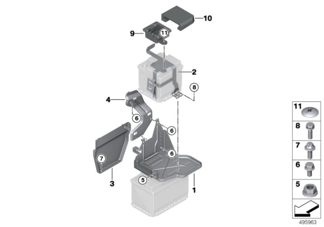 2015 BMW ActiveHybrid 3 Battery Tray Diagram