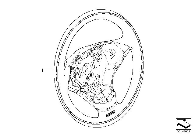 2004 BMW 645Ci Individual Sports Steering Wheel Diagram 1