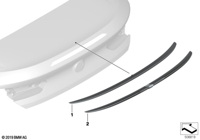 2020 BMW M8 Rear Spoiler Diagram