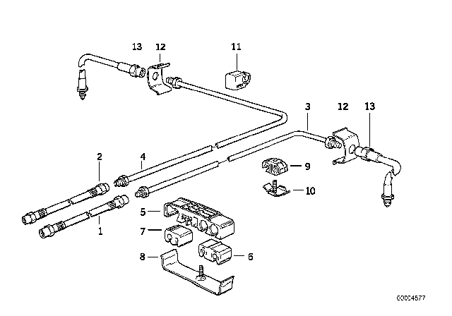 1995 BMW 850Ci Pipe Diagram for 34326755515