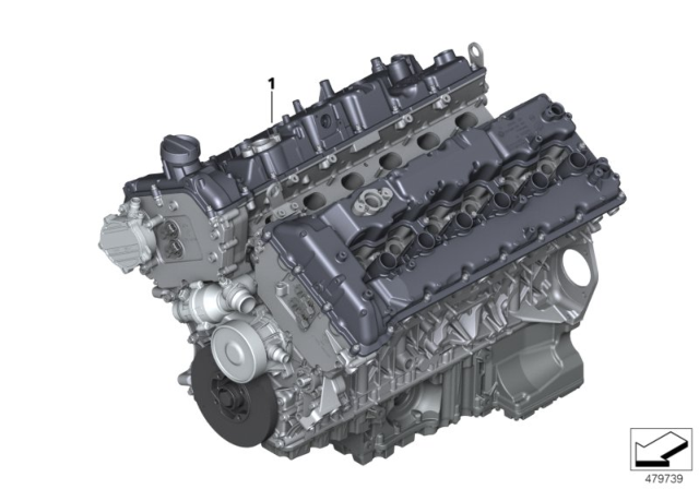 2018 BMW M760i xDrive EXCH. SHORT ENGINE Diagram for 11002455300