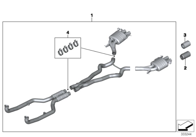 2012 BMW M6 M Performance Silencer System Diagram for 18302349888