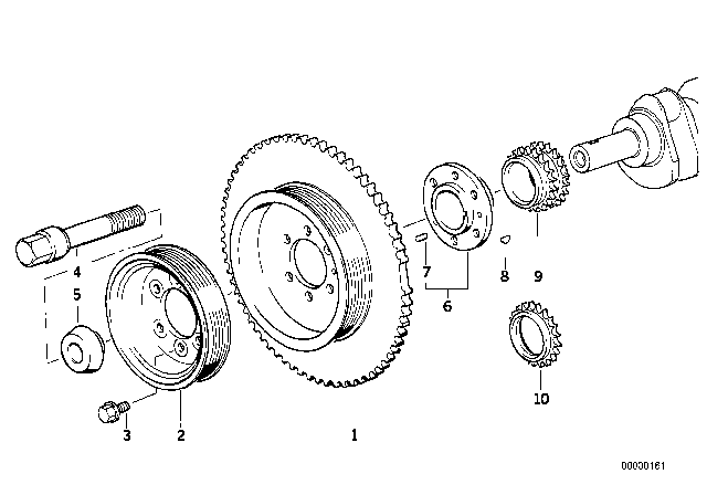 1998 BMW Z3 Belt Drive-Vibration Damper Diagram 1