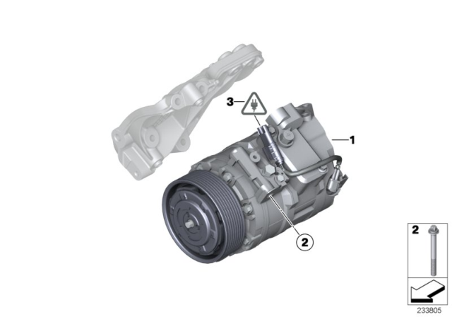 2012 BMW X3 Air Conditioning Compressor Diagram for 64529211496