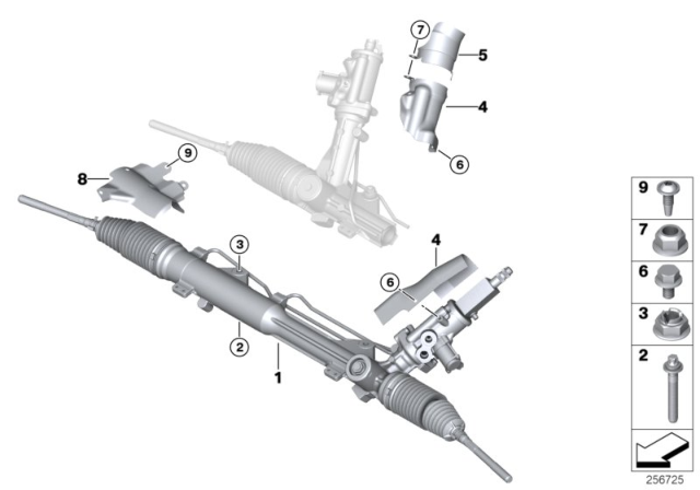 2009 BMW M3 Exchange Hydro Steering Gear Diagram for 32102283633