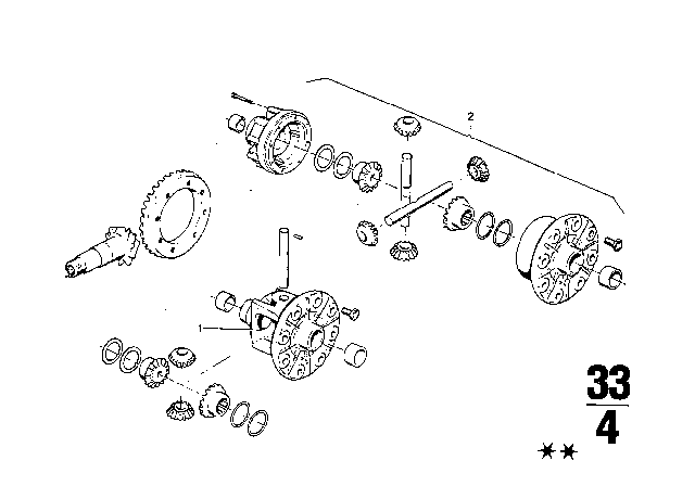 1973 BMW 3.0S Crown gear Set Diagram 2