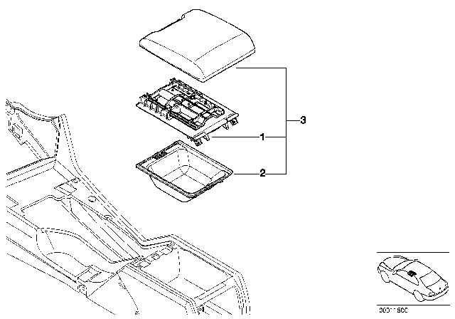 2000 BMW 540i Individual Centre Arm Rest Diagram 1
