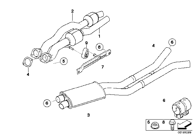 2009 BMW X6 Catalytic Converter / Front Silencer Diagram