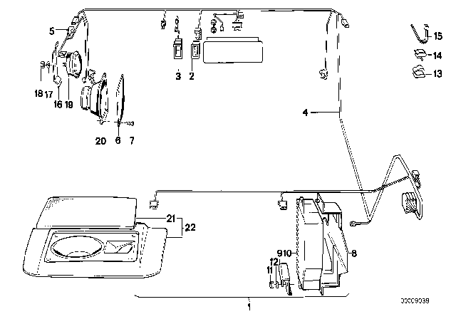 1988 BMW 635CSi Cover Diagram for 65131385028