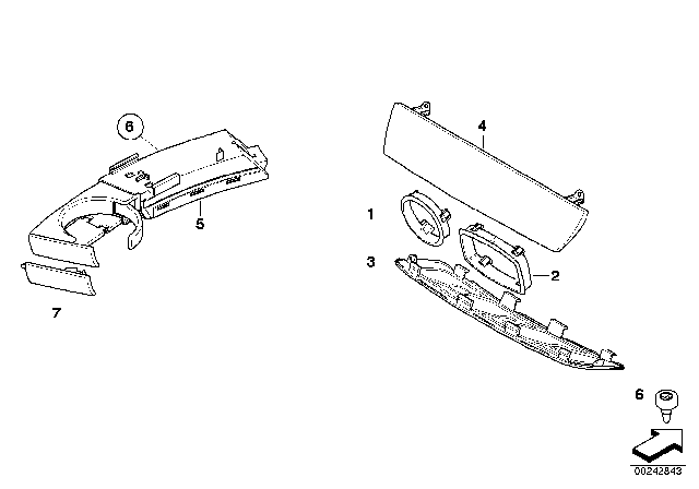 2008 BMW Z4 Mounting Parts, Instrument Panel Diagram 1