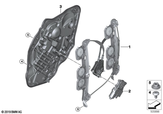 2020 BMW M235i xDrive Gran Coupe WINDOW LIFTER WITHOUT MOTOR Diagram for 51354876379