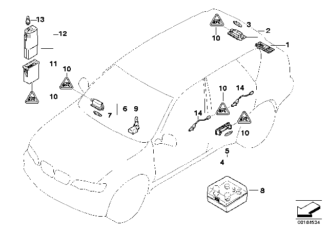 2008 BMW X3 Various Lamps Diagram 1