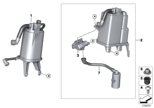 2011 BMW X5 Activated Charcoal Filter / Fuel Ventilate Diagram