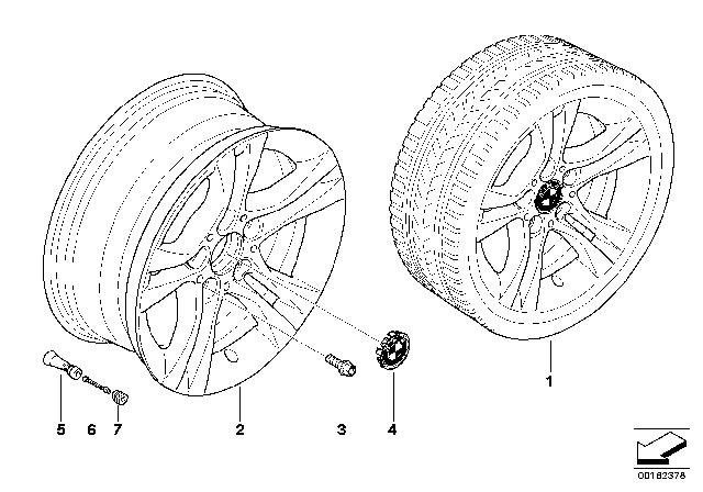 2010 BMW 328i BMW LA Wheel, Double Spoke Diagram