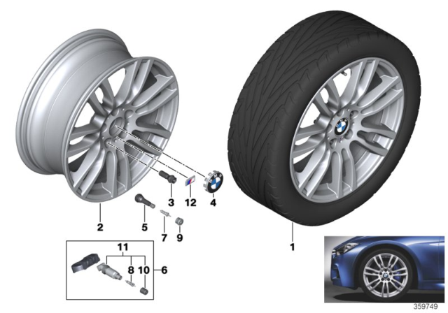 2013 BMW 328i BMW LA Wheel, M Star Spoke Diagram 4